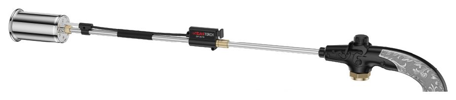 GF-8016 long-reach propane weed burner torch, assembled